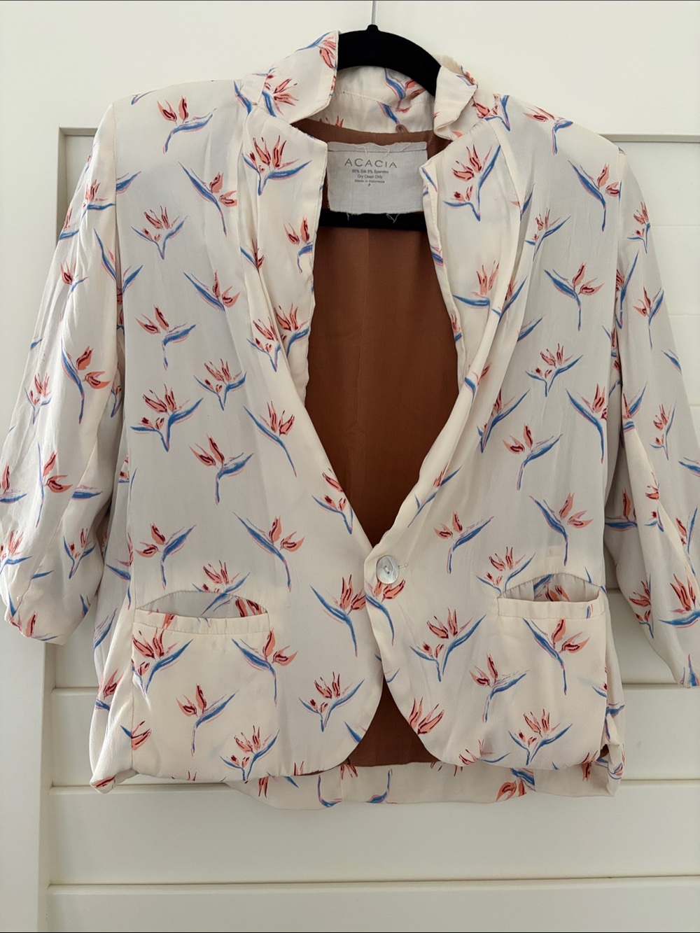 🌺 ACACIA Swimwear Bird of Paradise Silk Jacket | Size P (runs S)